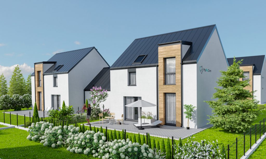 Wizualizacja osiedla domów bliźniaczych pod Ostrowem Wielkopolskim - Osiedle przy Lesie - Mapa-Dom