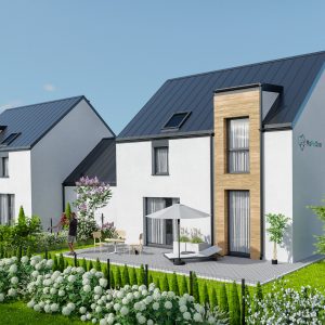 Wizualizacja osiedla domów bliźniaczych pod Ostrowem Wielkopolskim - Osiedle przy Lesie - Mapa-Dom