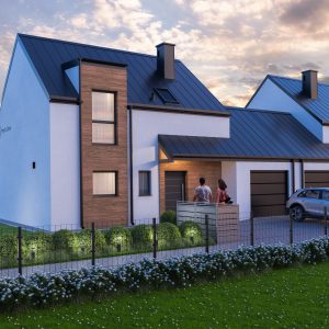 Wizualizacja osiedla domów bliźniaczych pod Ostrowem Wielkopolskim - Osiedle przy Lesie - Mapa-Dom